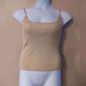 Y2K michelle Antonelli Elegant Beige Women's Top Size S